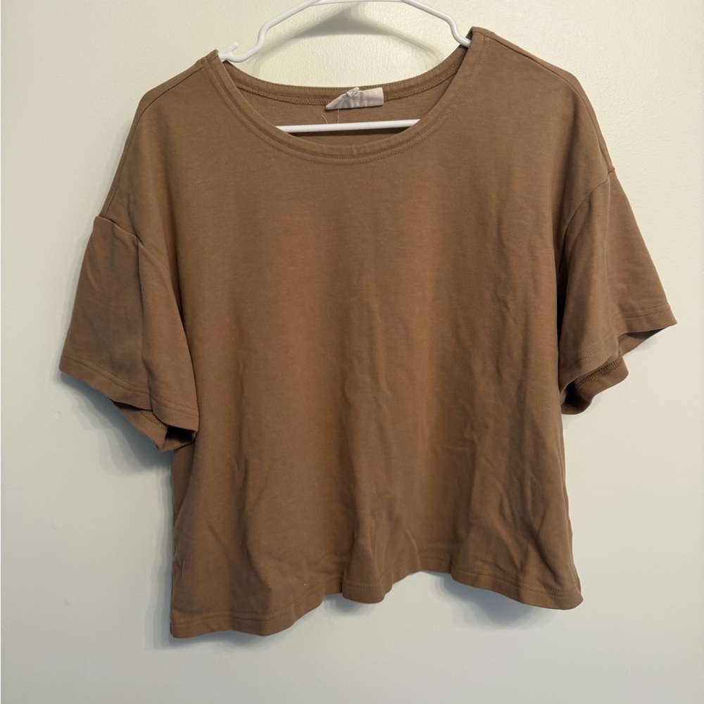 MELLODAY Tan Short Sleeve Tee